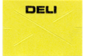 GX1812 Yellow/Black DELI Label for the 18-6 Labeler comes with security cross cuts, visit AtoZstamps.com for moreGarvey Preprinted DAIRY Label